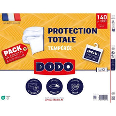 Pack couette 200x200 cm + 2 oreillers 60x60 cm + 2 proteges oreiller 60x60 cm - garnissage 100% Polyester - 350g/m² - blanc - DODO DODO