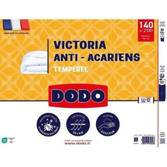 DODO Couette tempérée 300gr/m² anti-acarians VICTORIA 140x200 cm blanc DODO