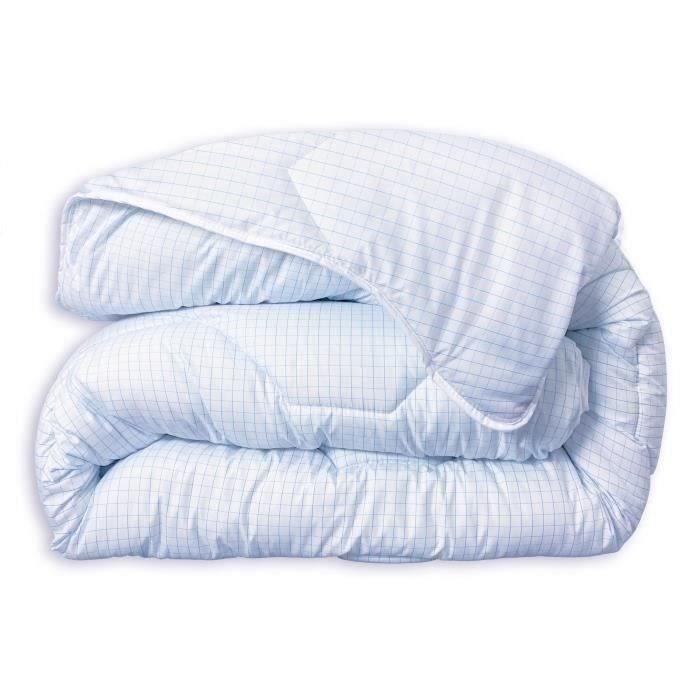 DODO Couette tempérée 300gr/m² 220x240 cm - Protection anti punaise, anti acarien - Blanc - Fabriqué en France DODO