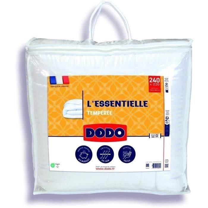 DODO Couette Tempérée - L'ESSENTIELLE - 220x240cm - 100% Polyester VOLUPT'AIR 250gr/m² DODO