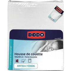 Housse de couette DODO - 140x200 cm - Coton - Antibactérien - Blanc DODO