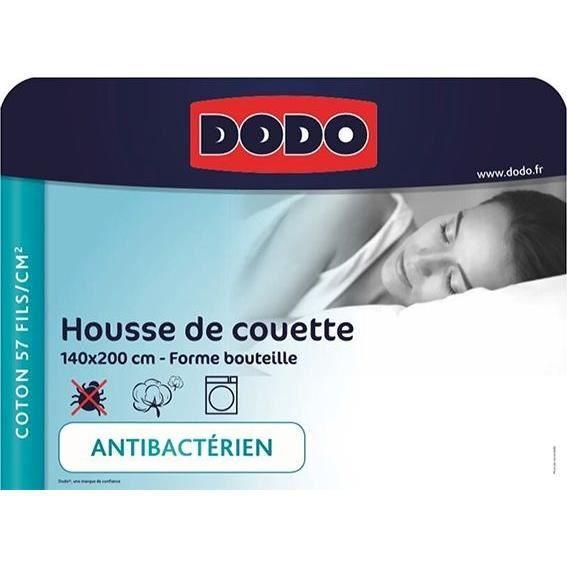 Housse de couette DODO - 140x200 cm - Coton - Antibactérien - Blanc DODO