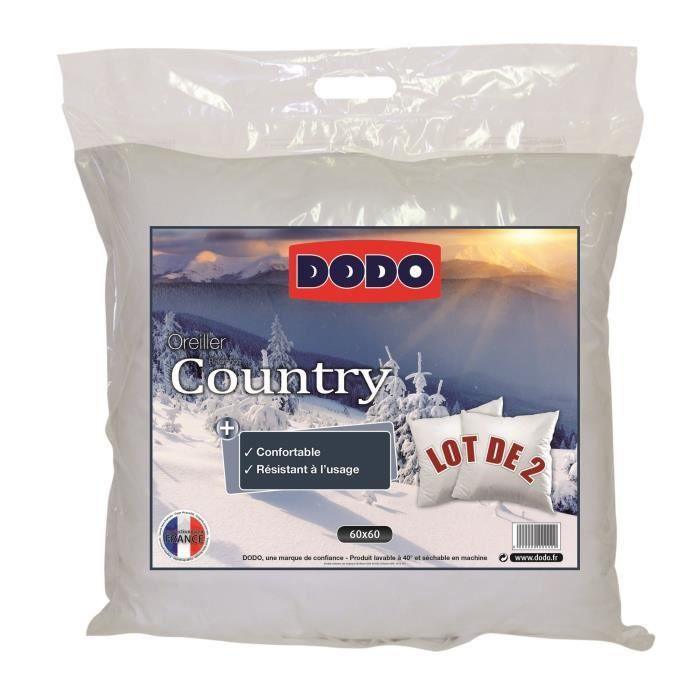 DODO Lot de 2 Oreillers COUNTRY 60x60cm DODO