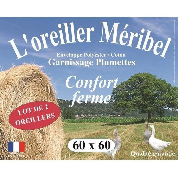 DODO Lot de 2 Oreillers MERIBEL Plumettes 60x60cm DODO