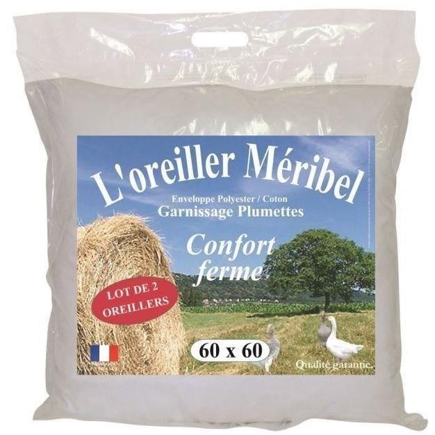 DODO Lot de 2 Oreillers MERIBEL Plumettes 60x60cm DODO