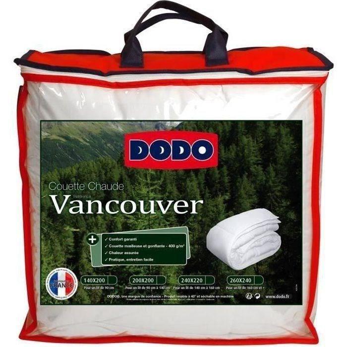 Couette chaude Vancouver - 220 x 240 cm - 400gr/m² - Blanc - DODO DODO