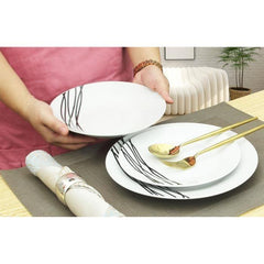 ETHNIQUE Service en porcelaine de 18 pieces -Blanc AUCUNE