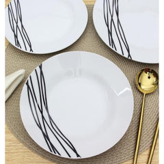 ETHNIQUE Service en porcelaine de 18 pieces -Blanc AUCUNE