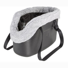 WITH ME Sac de transport avec fourrure pour chien noir 21,5 x 43,5 x 27cm FERPLAST