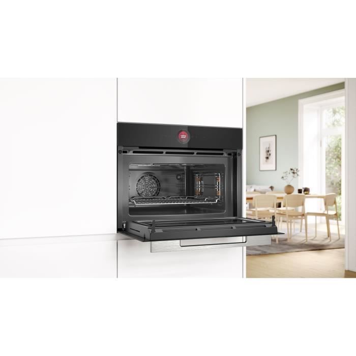 Four combiné micro-ondes Encastrable Softclose - BOSCH SER8 CMG7241B1 Noir - Vol four 45l - 16 modes cuissons - 455 x 594 x 548 mm - Paloma Tech