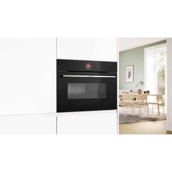 Four combiné micro-ondes Encastrable Softclose - BOSCH SER8 CMG7241B1 Noir - Vol four 45l - 16 modes cuissons - 455 x 594 x 548 mm - Paloma Tech