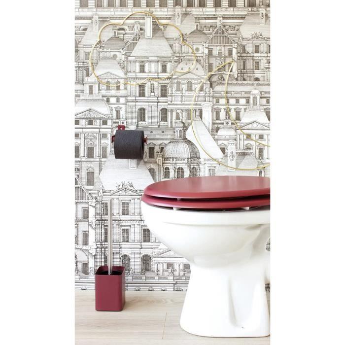 GELCO DESIGN Abattant WC Dolce - Charnieres inox - Bois moulé - Rouge cardinal GELCO