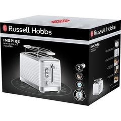 Grille-Pain - RUSSELL HOBBS - Inspire Blanc - 1050 W - Fentes extra larges - Technologie Lift'n Look, réchauffage, décongélation - Paloma Tech