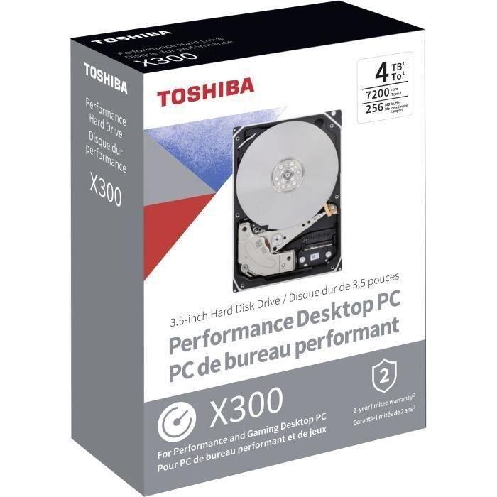 Disque Dur Interne - TOSHIBA - X300 - 4To - 7200 tr/min - 3.5 Boite Retail (HDWR440EZSTA) TOSHIBA