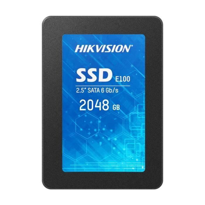 SSD Interne - HIKVISION - 2.5 2048 Go E100 SATA 3.0  3D NAND 520MB/s - 560MB/s 960TB (HS-SSD-E100/2048G) HIKVISION
