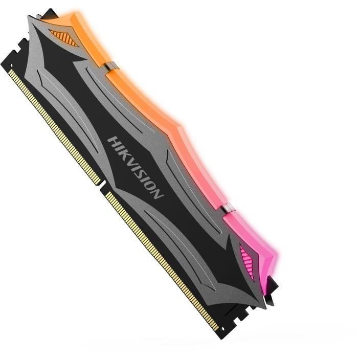 Mémoire RAM - HIKVISION - DDR4 Gaming U100 RGB 16Go 3200MHz, UDIMM, 288Pin, 1.2V, CL16 (HKED4161DAA2D2ZA4/16G) HIKVISION