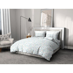 Parure de couette HOME LINGE PASSION Adonis - 3 Pcs - 220 x 240 - 100% Coton 57 Fils - Bleu HOME LINGE PASSION