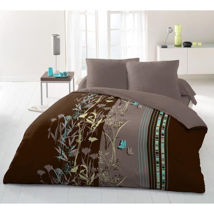 Parure de couette microfibre HOME PASSION PHILOSOPHIE - 1 housse de couette 240 x 260 cm + 2 taies d'oreiller 63 x 63 cm - Bleu HOME LINGE PASSION