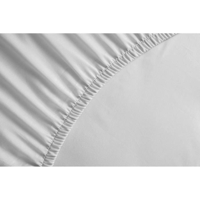 LOVELY HOME Drap Housse 100% coton 140x190x25 cm blanc LOVELY HOME