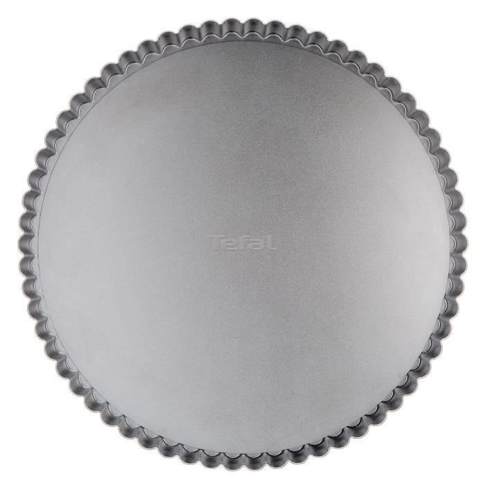 TEFAL Moule a tarte Delibake en acier - Ø 28 cm - Rouge et gris - Fond amovible TEFAL