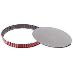 TEFAL Moule a tarte Delibake en acier - Ø 28 cm - Rouge et gris - Fond amovible TEFAL