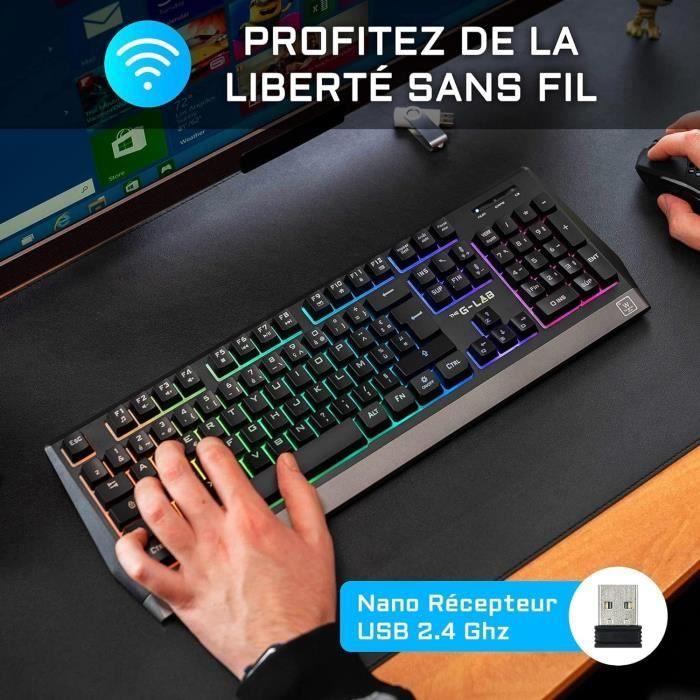 THE G-LAB KEYZ TUNGSTEN Clavier sans fil Gaming - Français - AZERTY THE G-LAB