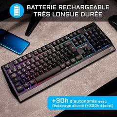 THE G-LAB KEYZ TUNGSTEN Clavier sans fil Gaming - Français - AZERTY THE G-LAB