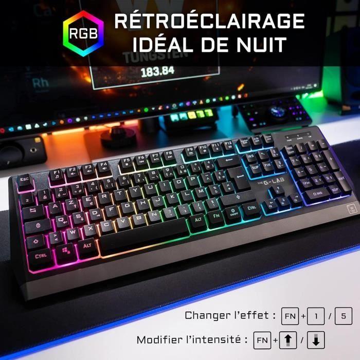 THE G-LAB KEYZ TUNGSTEN Clavier sans fil Gaming - Français - AZERTY THE G-LAB