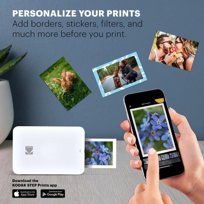 Imprimante Photo Mobile instantanée - KODAK - Step Printer Slim - Photos 5,1 x 7,6 cm Papier Zink - iOS et Android KODAK