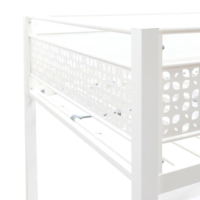 Lit mezzanine enfant avec bureau EDI - Blanc - 90 x 190 cm - Sommier inclus AUCUNE