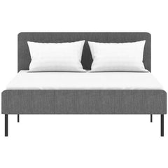 Lit adulte SIME - 140 x 190 cm - Sommier inclus - Gris AUCUNE