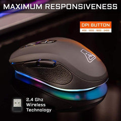 THE G-LAB Souris Gaming rétroéclairé Sans fil KULT NEON- 2400 DPI THE G-LAB