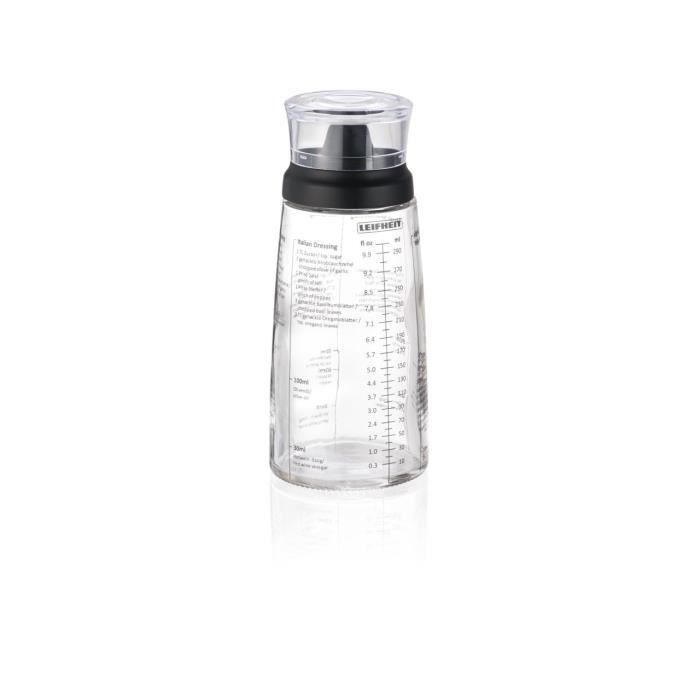 LEIFHEIT Shaker pour assaisonnements 3195 Leifheit shaker vinaigrette gradué de 300 ml avec bec verseur anti-goutte  idéal pour le LEIFHEIT