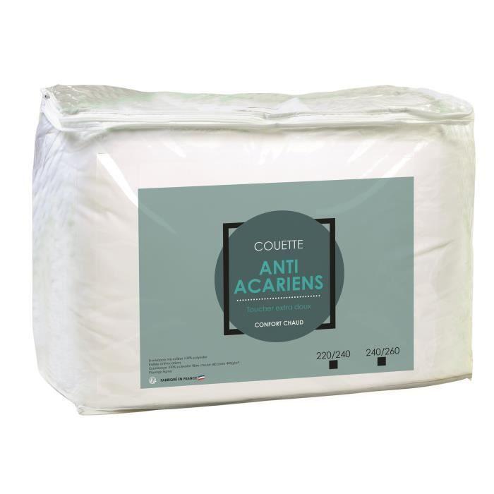 Couette Chaude Microfibre Anti-Acariens 240x260cm AUCUNE