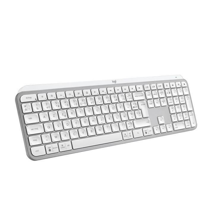 Clavier Sans Fil - LOGITECH - MX Keys S - Bluetooth - Rétroéclairé - Touches silencieuses - Gris clair LOGITECH