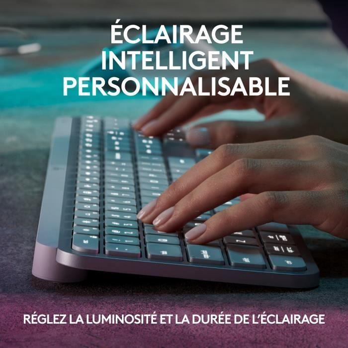 Clavier Sans Fil - LOGITECH - MX Keys S - Bluetooth - Rétroéclairé - Touches silencieuses - Gris clair LOGITECH