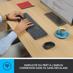 LOGITECH Ensemble Clavier Souris MK235 - Sans Fil - AZERTY - Récepteur USB LOGITECH