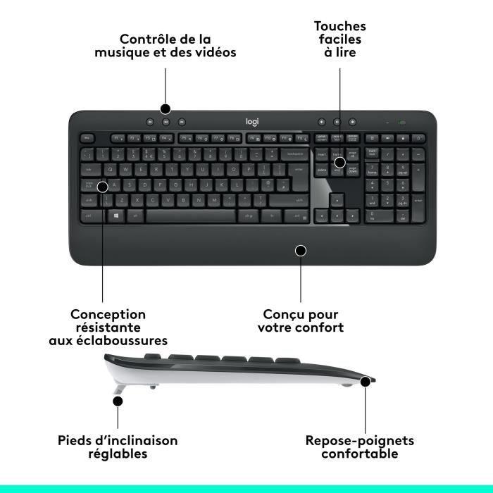 Combo clavier et souris sans fil - Logitech - MK540 - Noir LOGITECH