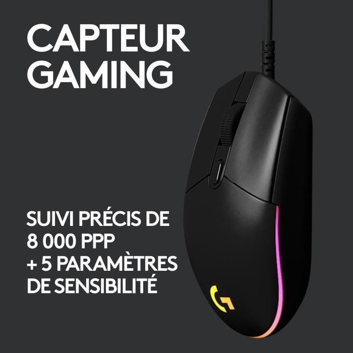 Souris Gaming filaire - LOGITECH G - G203 - LIGHTSYNC - RGB - USB - Noir LOGITECH G