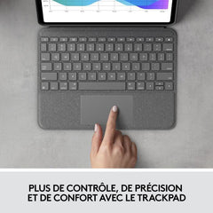 Clavier Folio Touch - LOGITECH - 1re, 2e, 3e et 4e générations -Gris LOGITECH