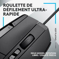 Logitech - G502 X Souris Gaming Filaire - LIGHTFORCE boutons primaires hybrides optique-mécanique, capteur gaming HERO 25K - Noir LOGITECH