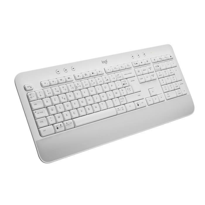 Logitech - Clavier sans fil - Ergonomique Entier avec Repose-Poignets - Signature K650 - Blanc LOGITECH