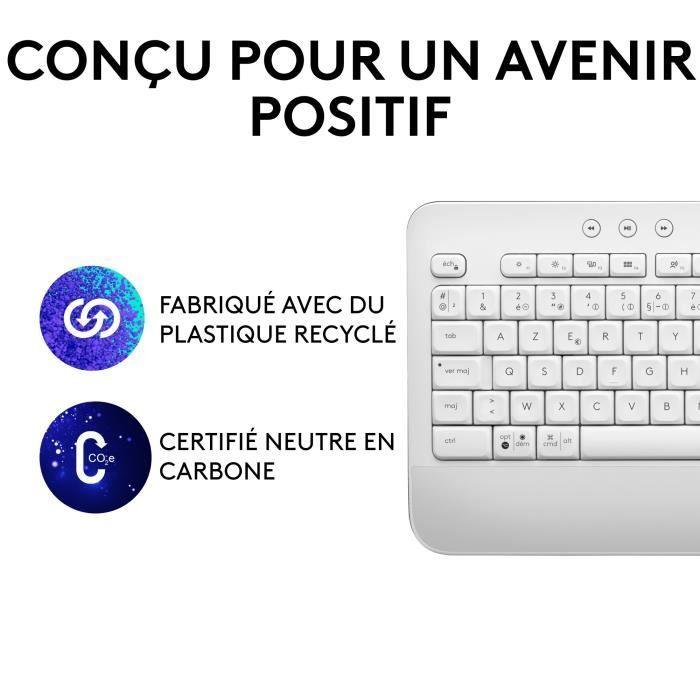 Logitech - Clavier sans fil - Ergonomique Entier avec Repose-Poignets - Signature K650 - Blanc LOGITECH