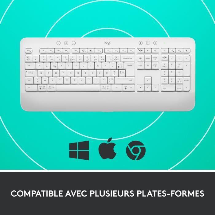 Logitech - Clavier sans fil - Ergonomique Entier avec Repose-Poignets - Signature K650 - Blanc LOGITECH