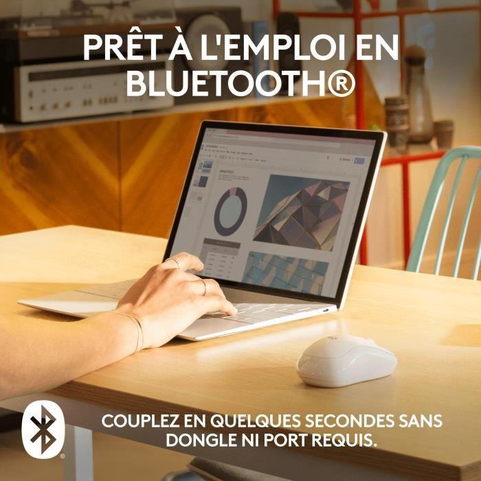 Logitech M240 Souris Bluetooth, Sans fil, Compacte, Portable, Suivi fluide - Blanc LOGITECH