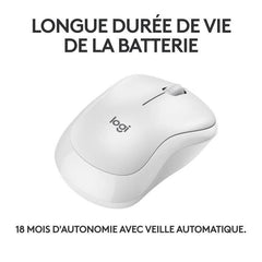 Logitech M240 Souris Bluetooth, Sans fil, Compacte, Portable, Suivi fluide - Blanc LOGITECH