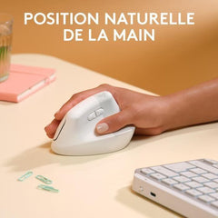 Logitech - Souris Lift pour Mac - Ergonomique sans fil - Blanc LOGITECH