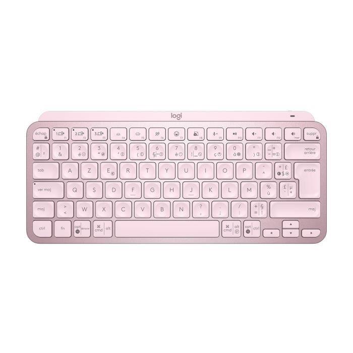 Clavier sans fil Logitech - MX Keys Mini - ROSE - Compact, Bluetooth, rétroéclairé pour MAC, iOS, Windows, Linux, Android LOGITECH