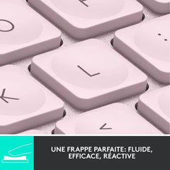 Clavier sans fil Logitech - MX Keys Mini - ROSE - Compact, Bluetooth, rétroéclairé pour MAC, iOS, Windows, Linux, Android LOGITECH