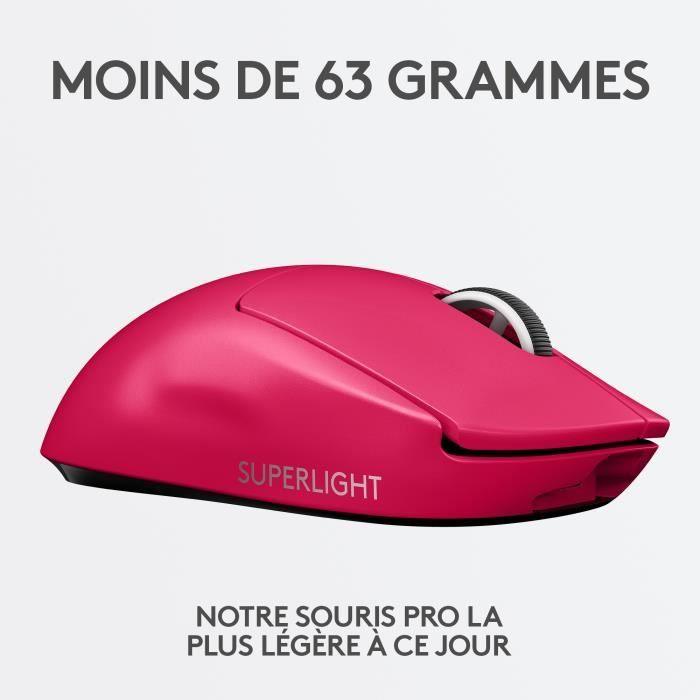 Souris gaming sans fil Logitech G - G PRO X SUPERLIGHT Ultra légere, compatible avec PC/Mac - Rose LOGITECH G